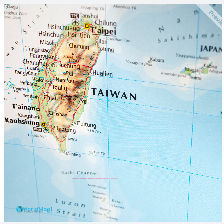Carte geographique de Taiwan 1